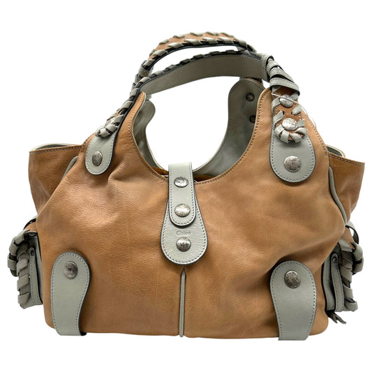 Chloe Tan & Light Blue Silverado Hobo Bag