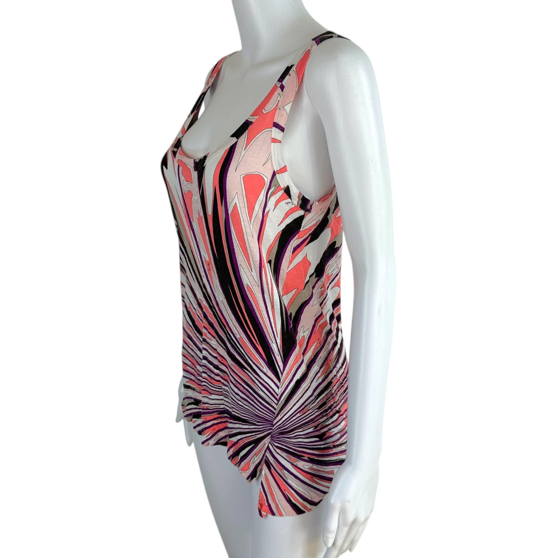Emilio Pucci Coral Purple Printed Tank Top