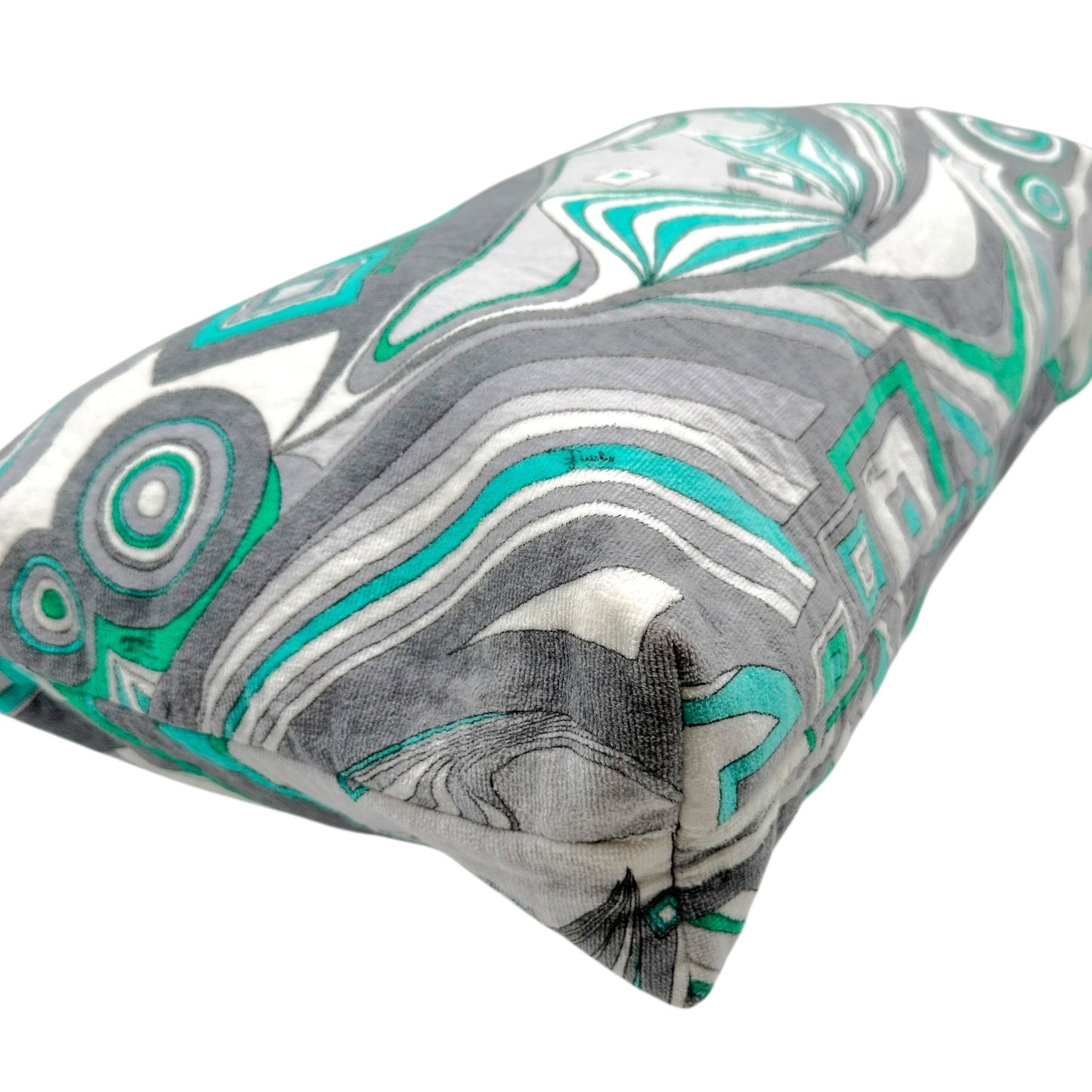 Emilio Pucci Teal & Gray Patterned Terrycloth Tote Bag