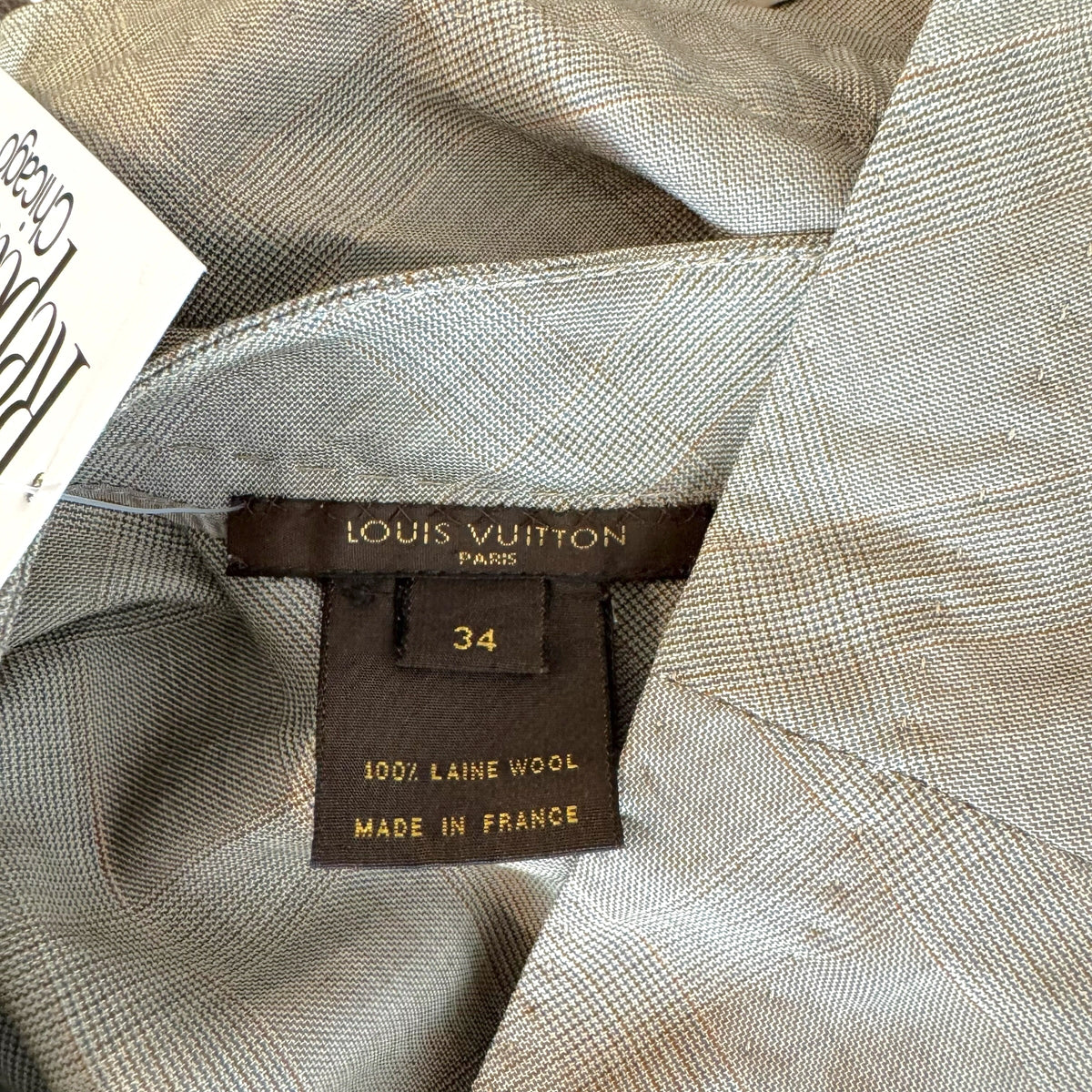 Louis Vuitton Gray Wool Plaid Backless Halter Vest Top