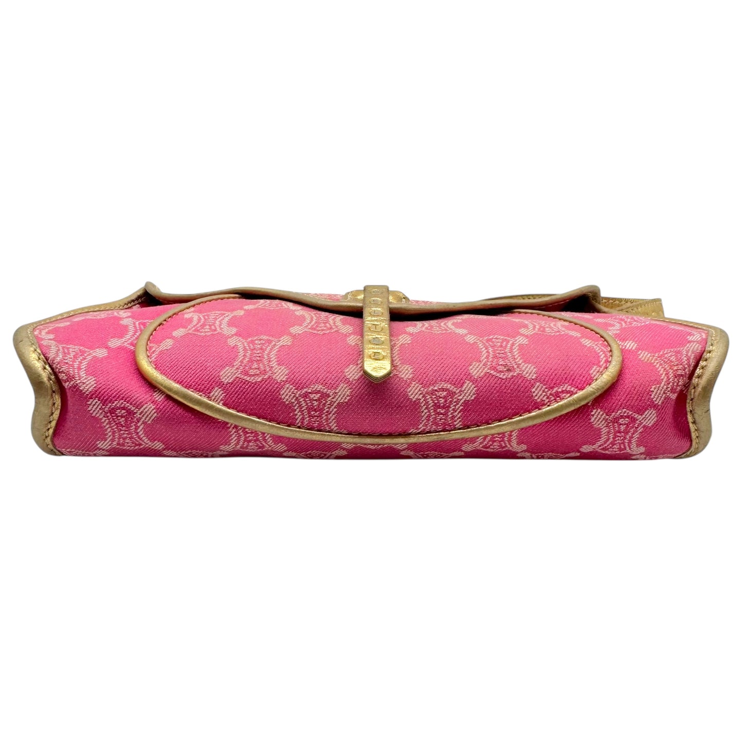 Celine Pink Denim Triomphe Monogram Poulbot Bag - Outfit Repeater