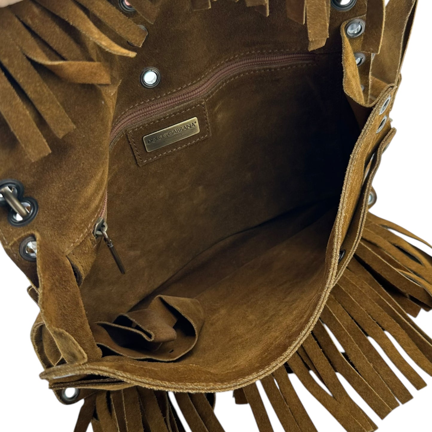 Dolce & Gabbana Brown Suede Fringe Bag - Outfit Repeater