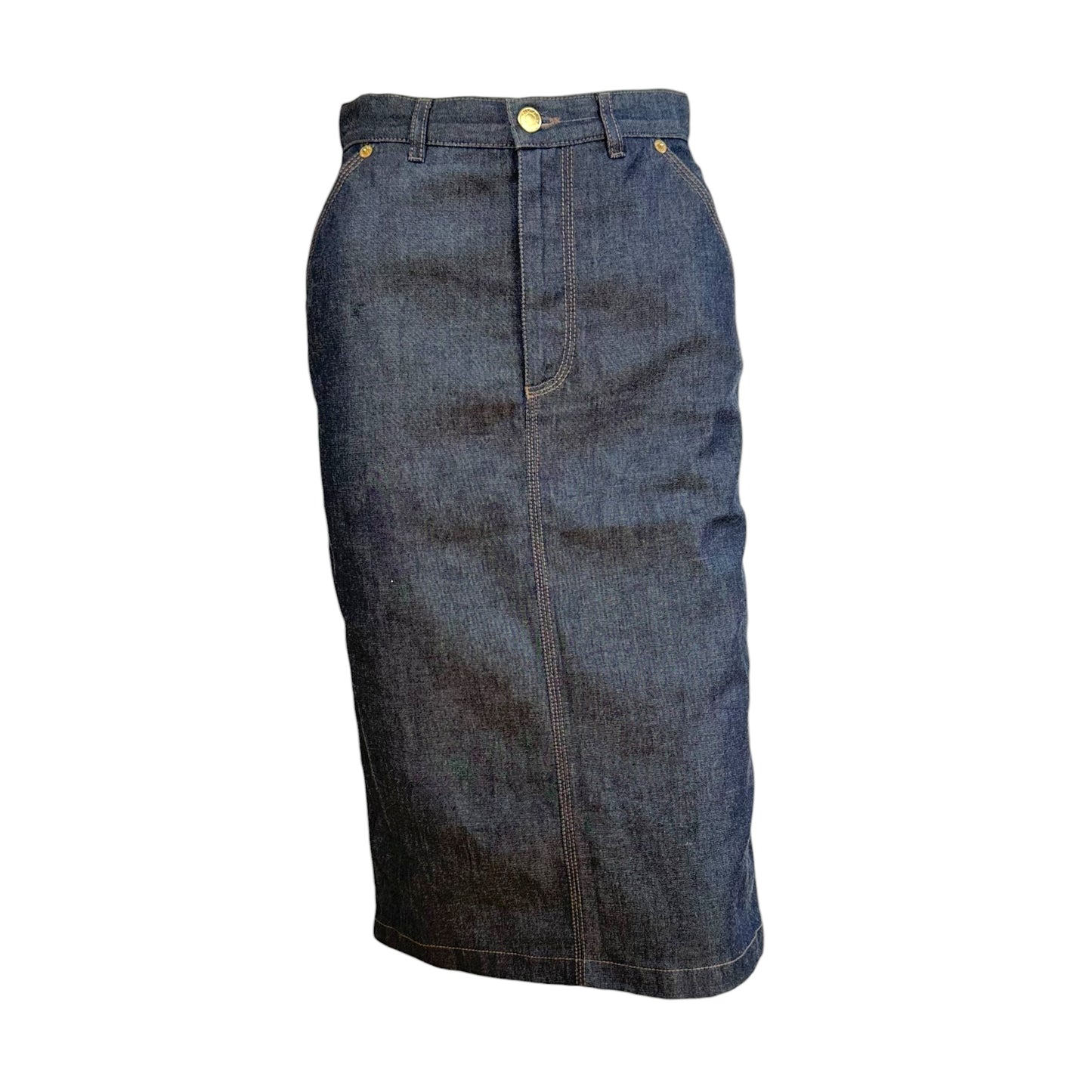 Gucci by Tom Ford 2000 Dark Wash Denim Jacket & Midi Skirt Set