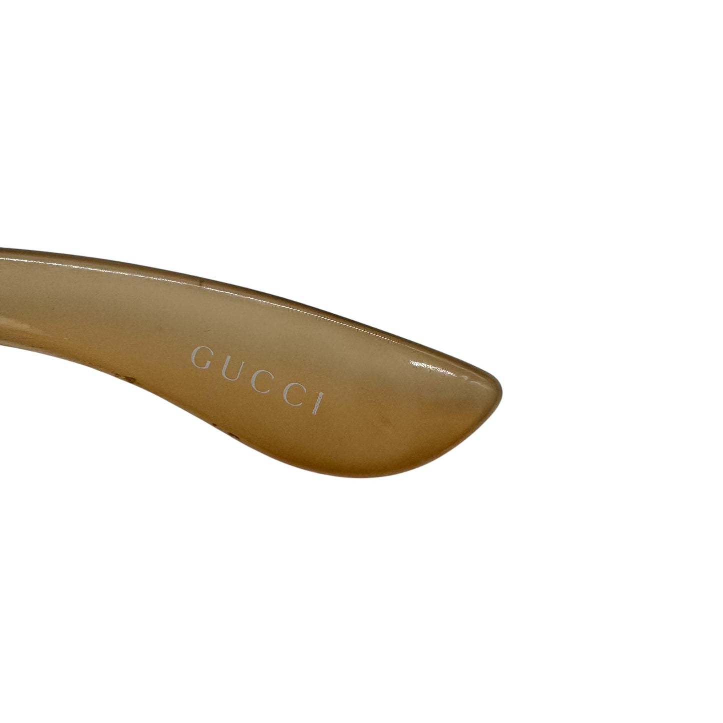 Gucci Light Brown Tinted Clear Lens Wrap Sunglasses GG2962/S
