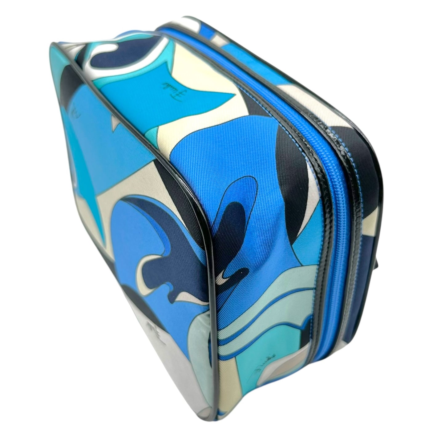 Emilio Pucci Blue Printed Top Handle Mini Vanity Bag