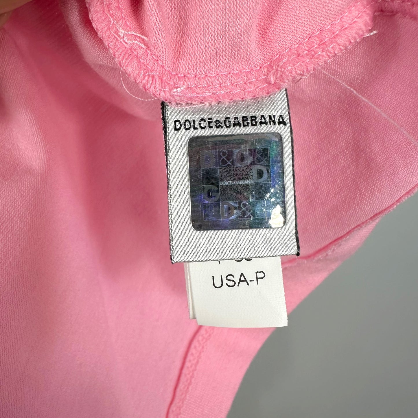 D&G Dolce & Gabbana Beachwear Pink Hibiscus Logo 1/2 Sleeve T-Shirt
