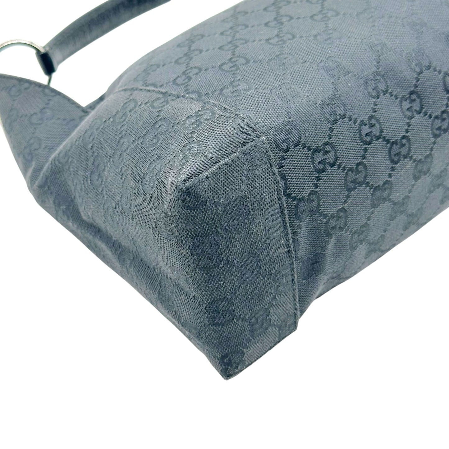 Gucci Black Canvas Monogram Shoulder Bag