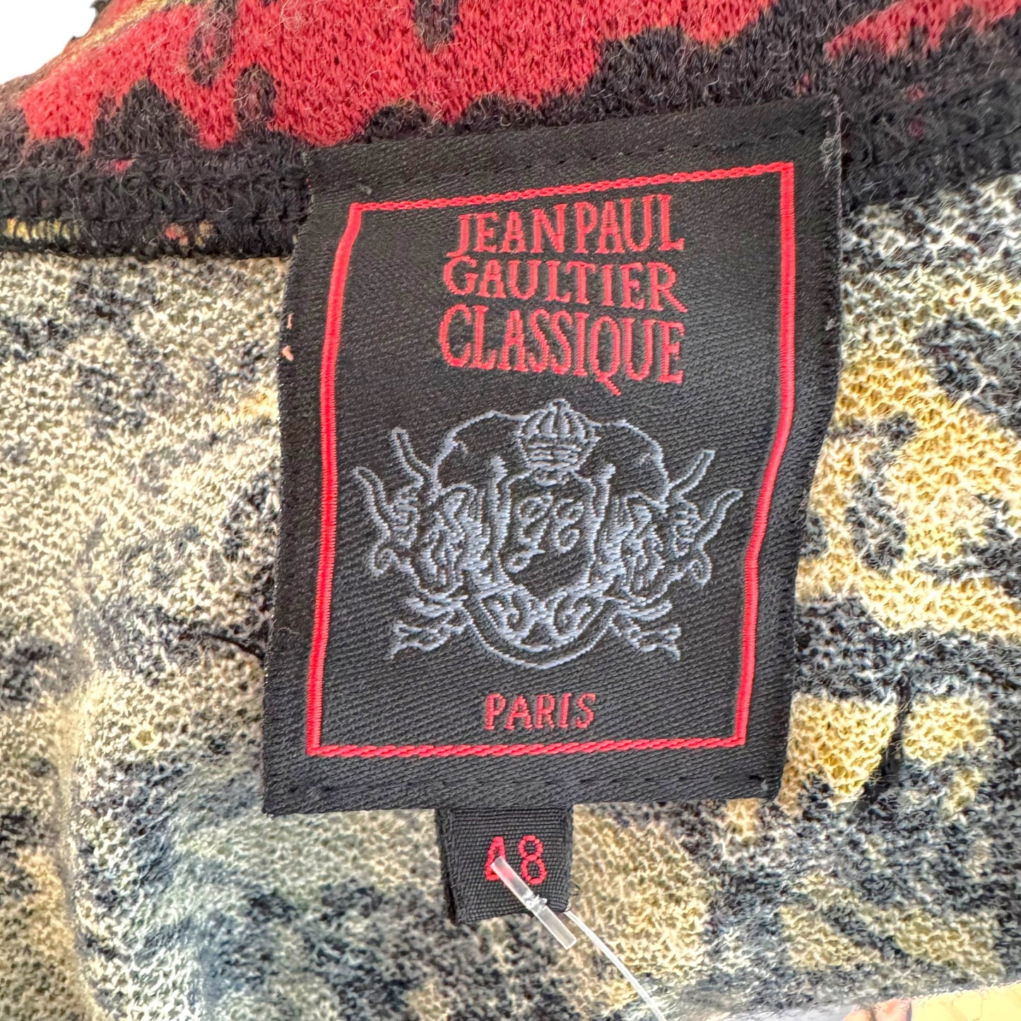 Jean Paul Gaultier Rasta Colored Logo Print Knit Cardigan