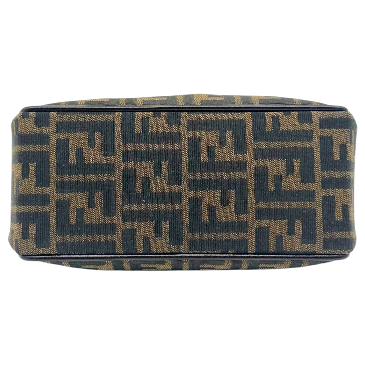 Fendi Kisslock Handbag Brown Black Zucca Monogram