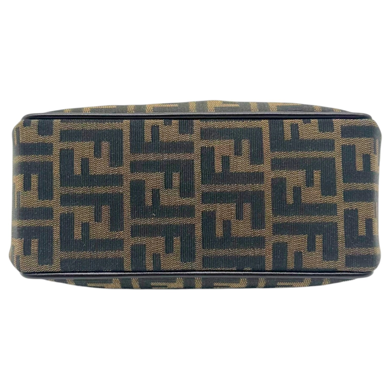 Fendi Kisslock Handbag Brown Black Zucca Monogram