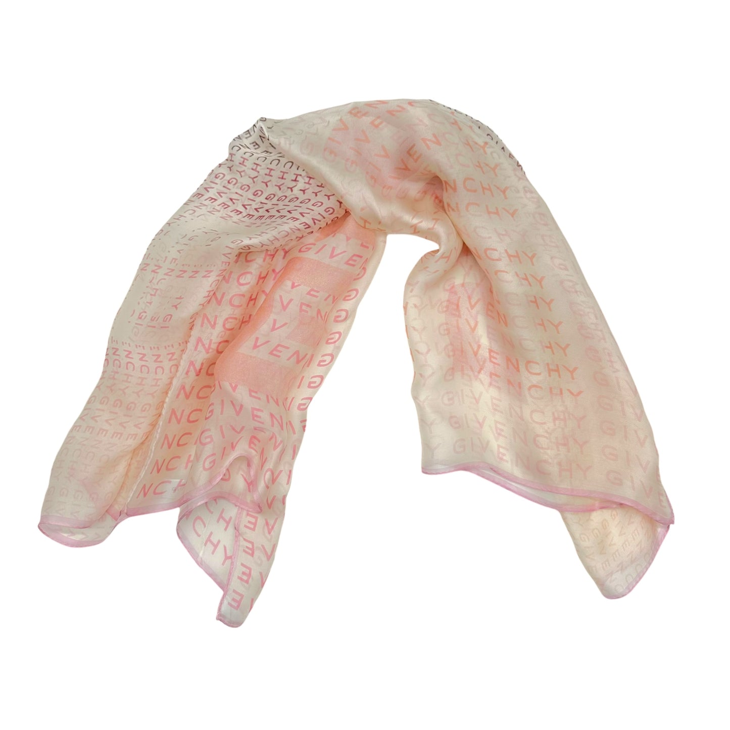 Givenchy Pink Logo Silk Scarf