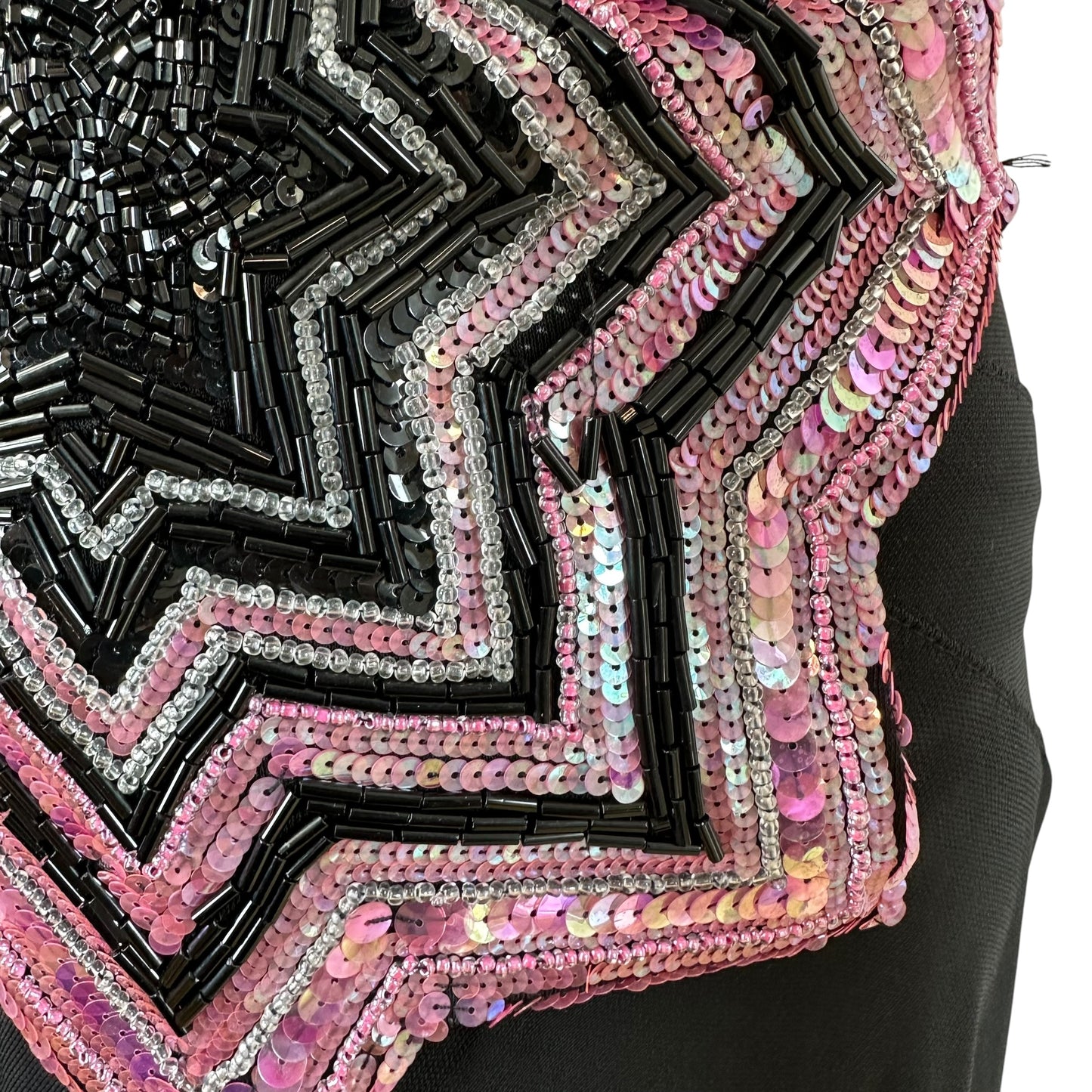 Diane Von Furstenburg Black Wrap Mini Dress Pink Sequin