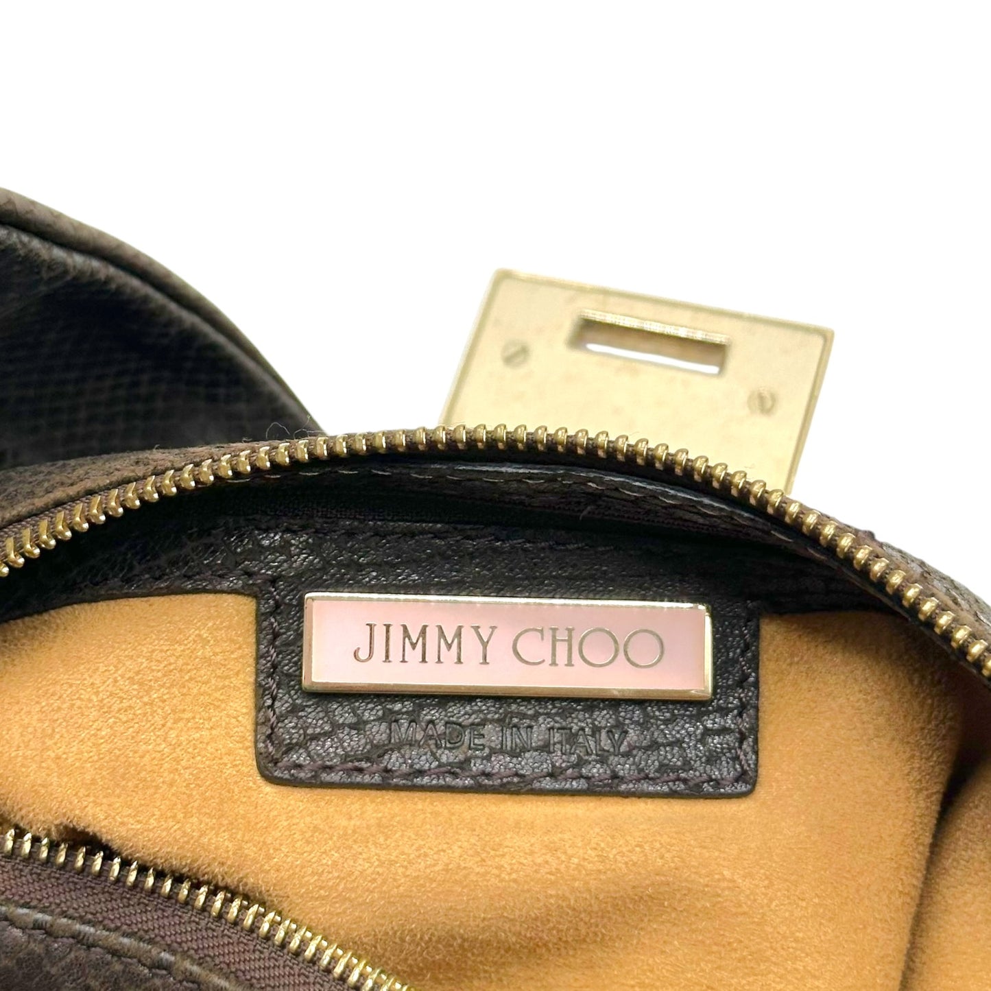 Jimmy Choo Brown Snakeskin Embossed Hobo Bag with Fringe