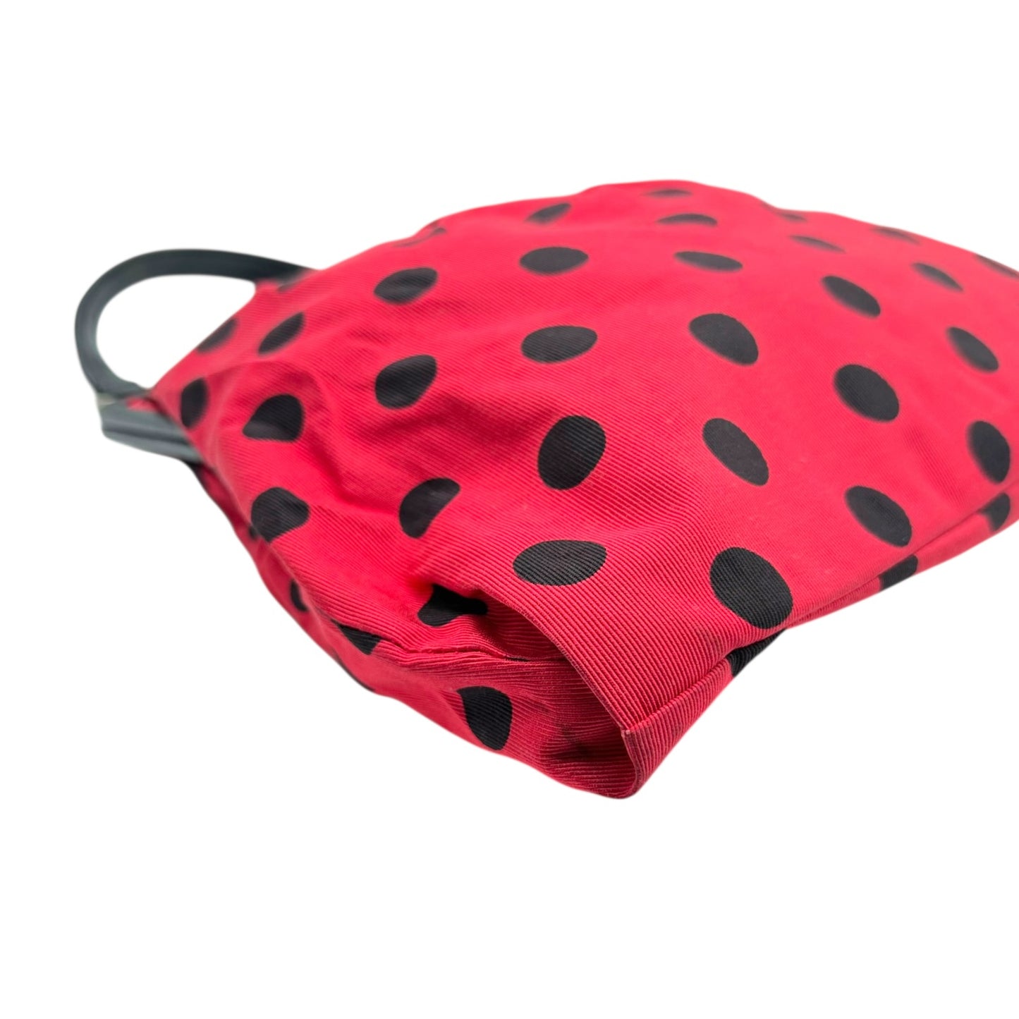 Moschino Red Black Polka Dot Kisslock Handbag