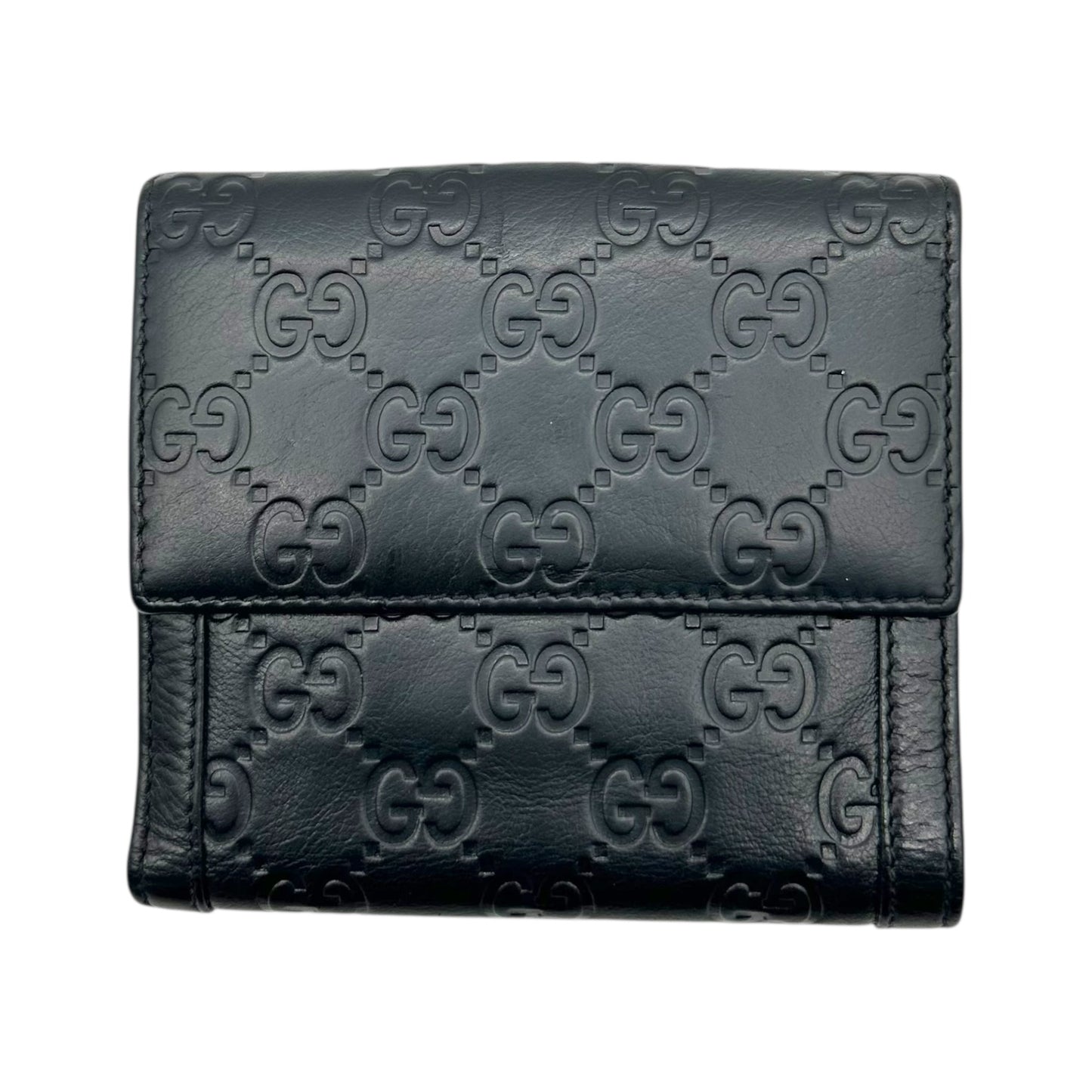 Gucci Black Guccissima Embossed Monogram Bi-Fold Wallet - Outfit Repeater