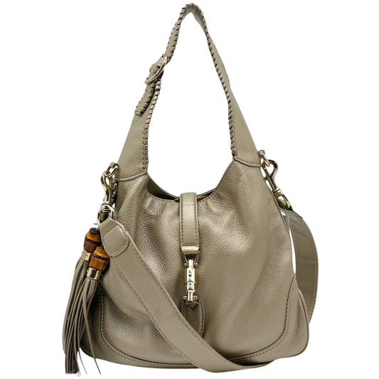 Gucci Metallic Champagne New Jackie 2-Way Hobo Bag
