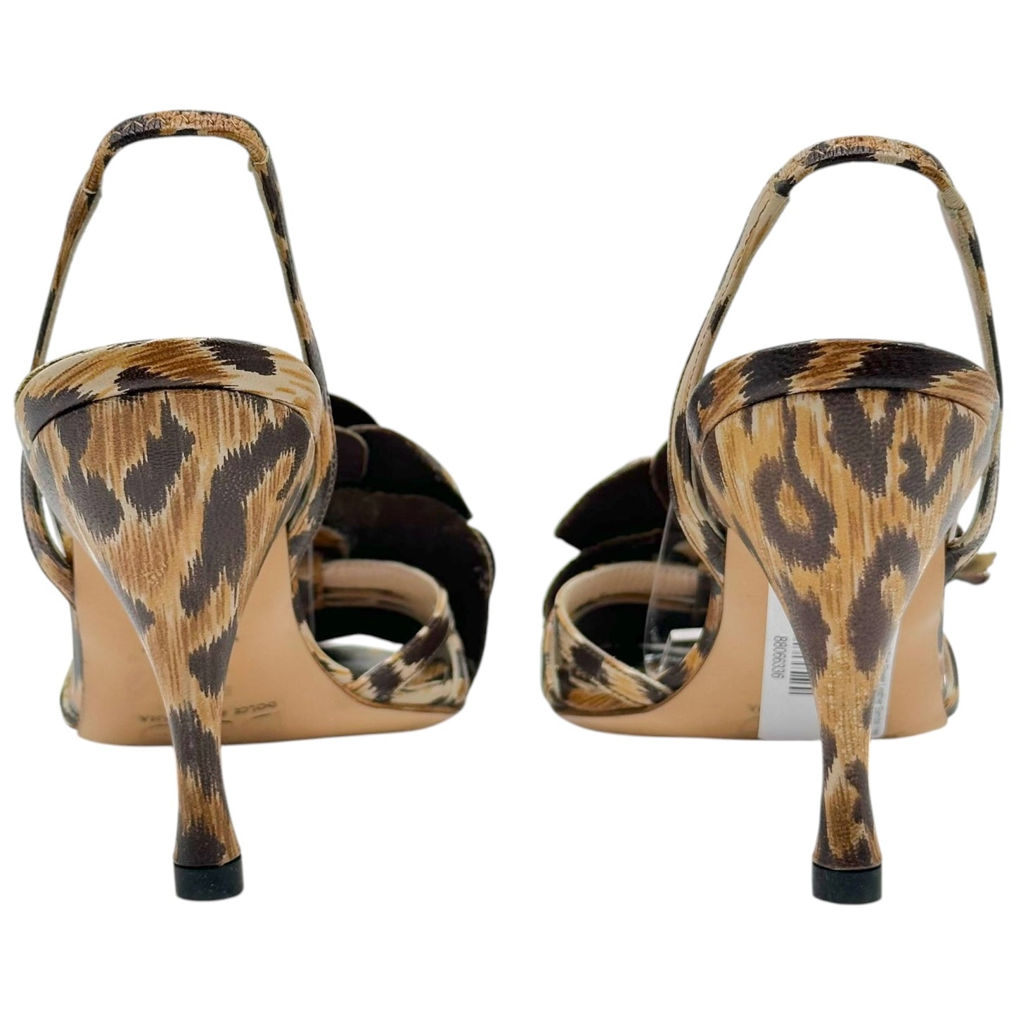 D&G Dolce & Gabbana Leopard Print Flower Leather Sandal Heels