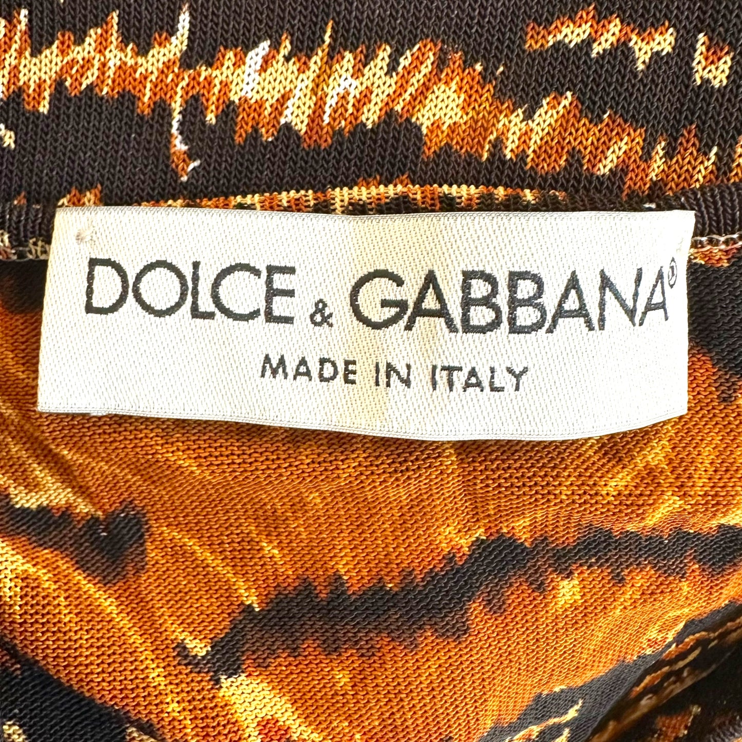 Dolce & Gabbana Tiger Print Knit Suede Strap Halter Tank