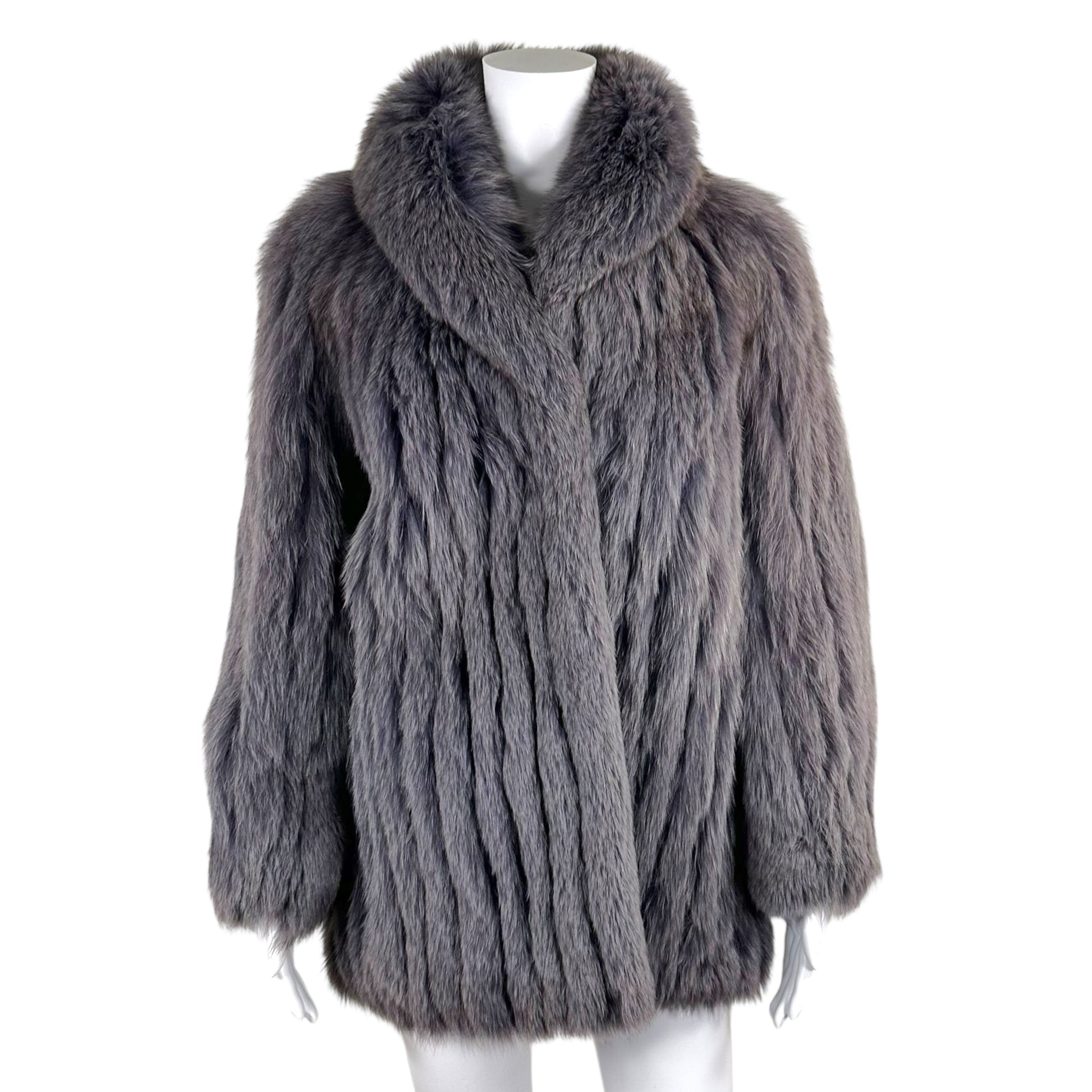 Saga Fox Purple Dyed Fur Coat - Outfit Repeater