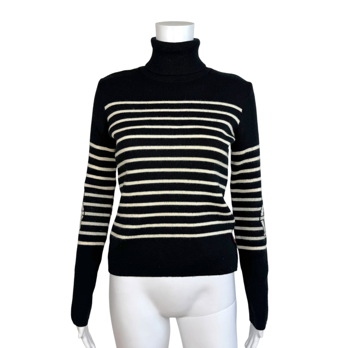 Jean Paul Gaultier Turtleneck Sweater Black White Stripes