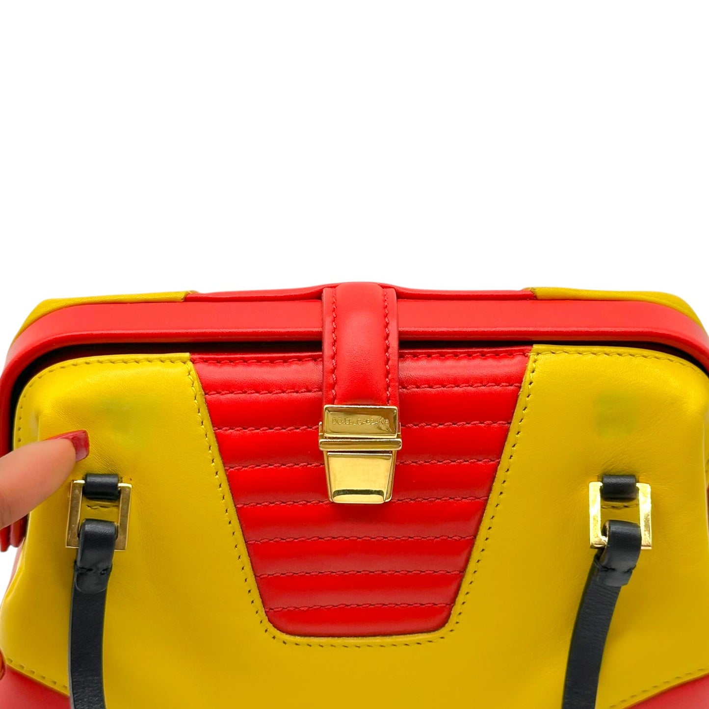 Dolce & Gabbana Red & Yellow Leather Mini Bag
