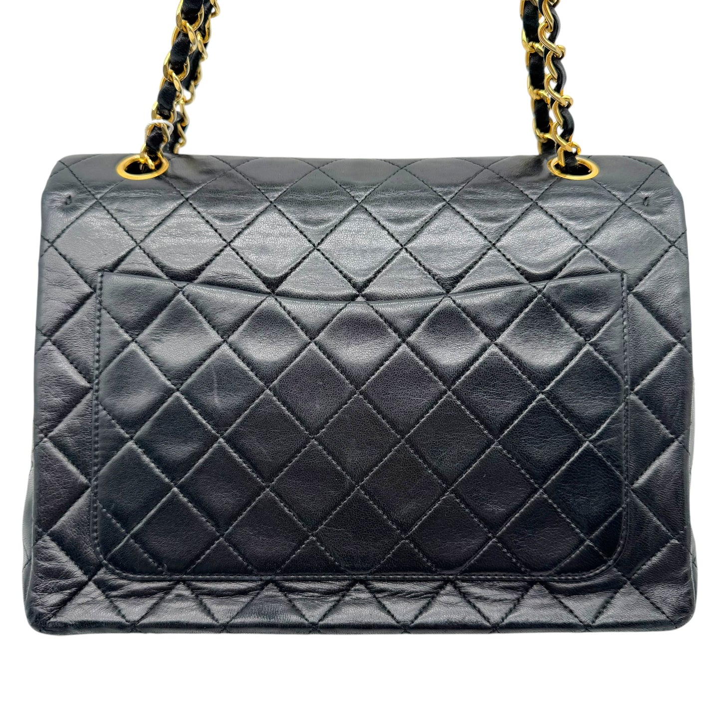 Chanel Black Lambskin Medium Square Double Flap Bag