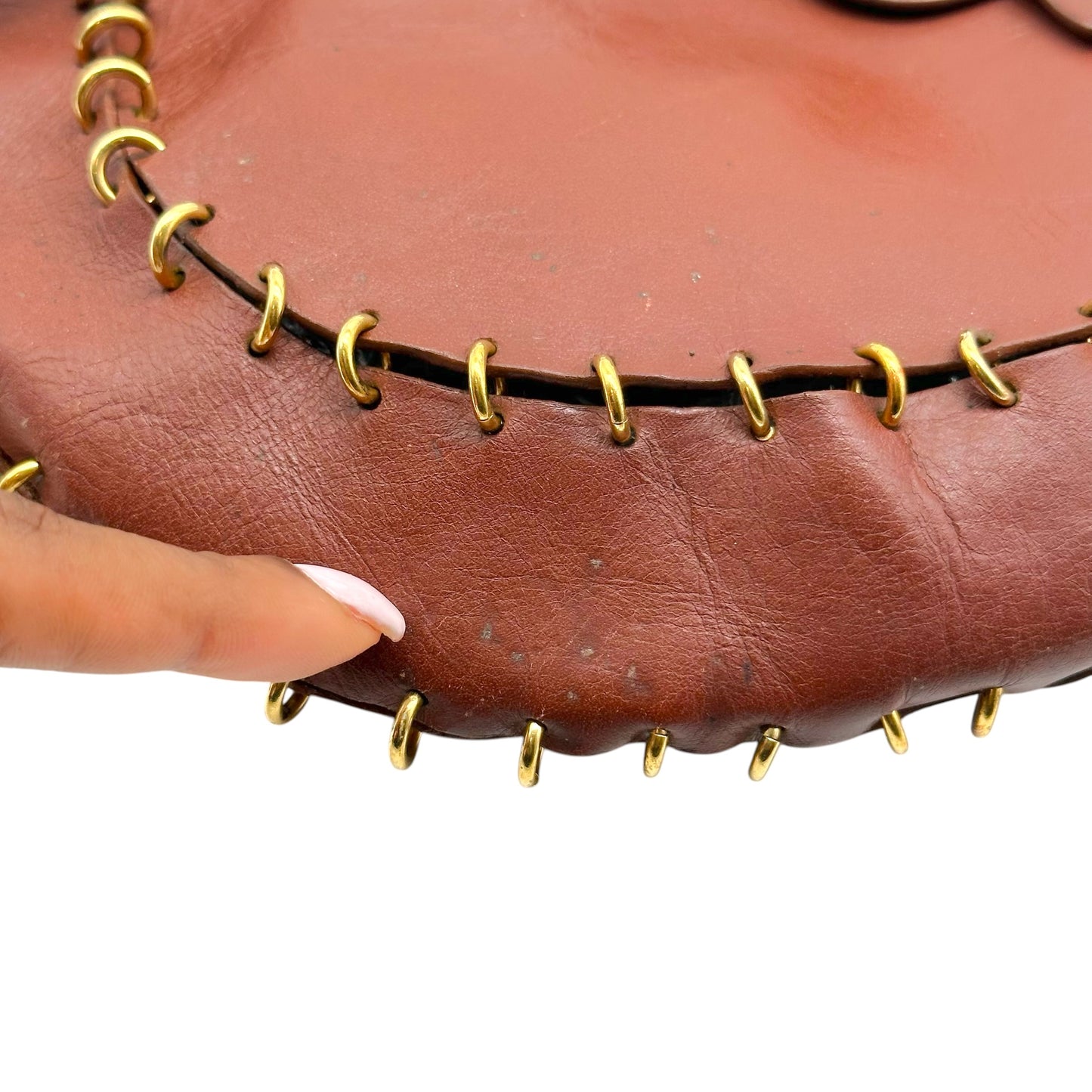 Loewe Brown Leather Small Hobo Bag with Gold Detailing