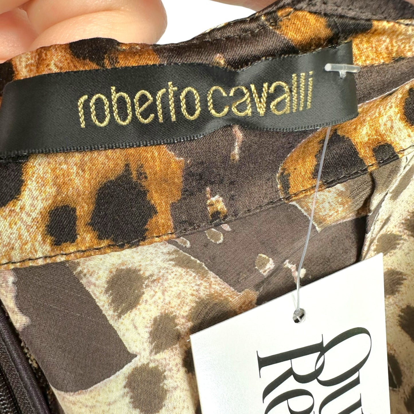 Roberto Cavalli 2007 Patchwork Leopard Print Silk Maxi Skirt