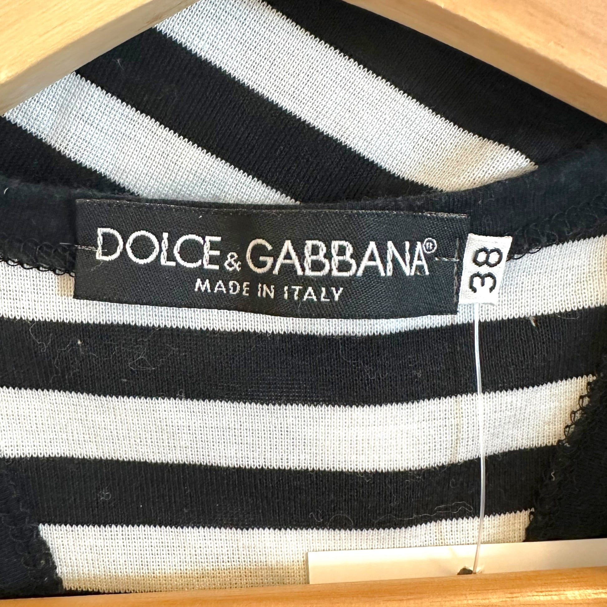 Dolce & Gabbana Black White Striped Tank Top