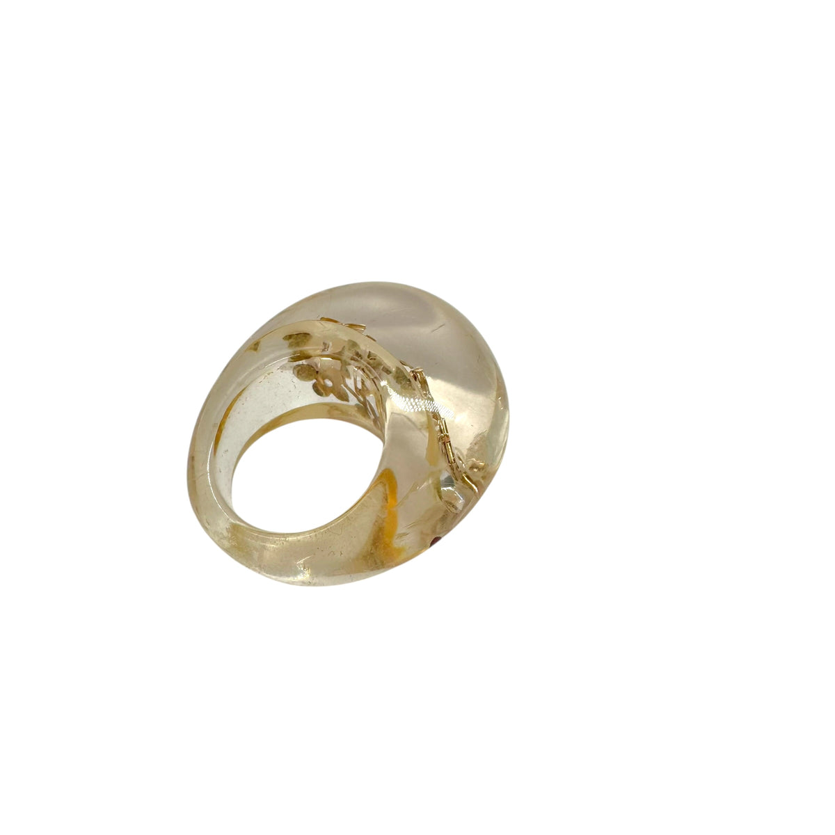Louis Vuitton Clear Gold Inclusion Bubble Logo Ring