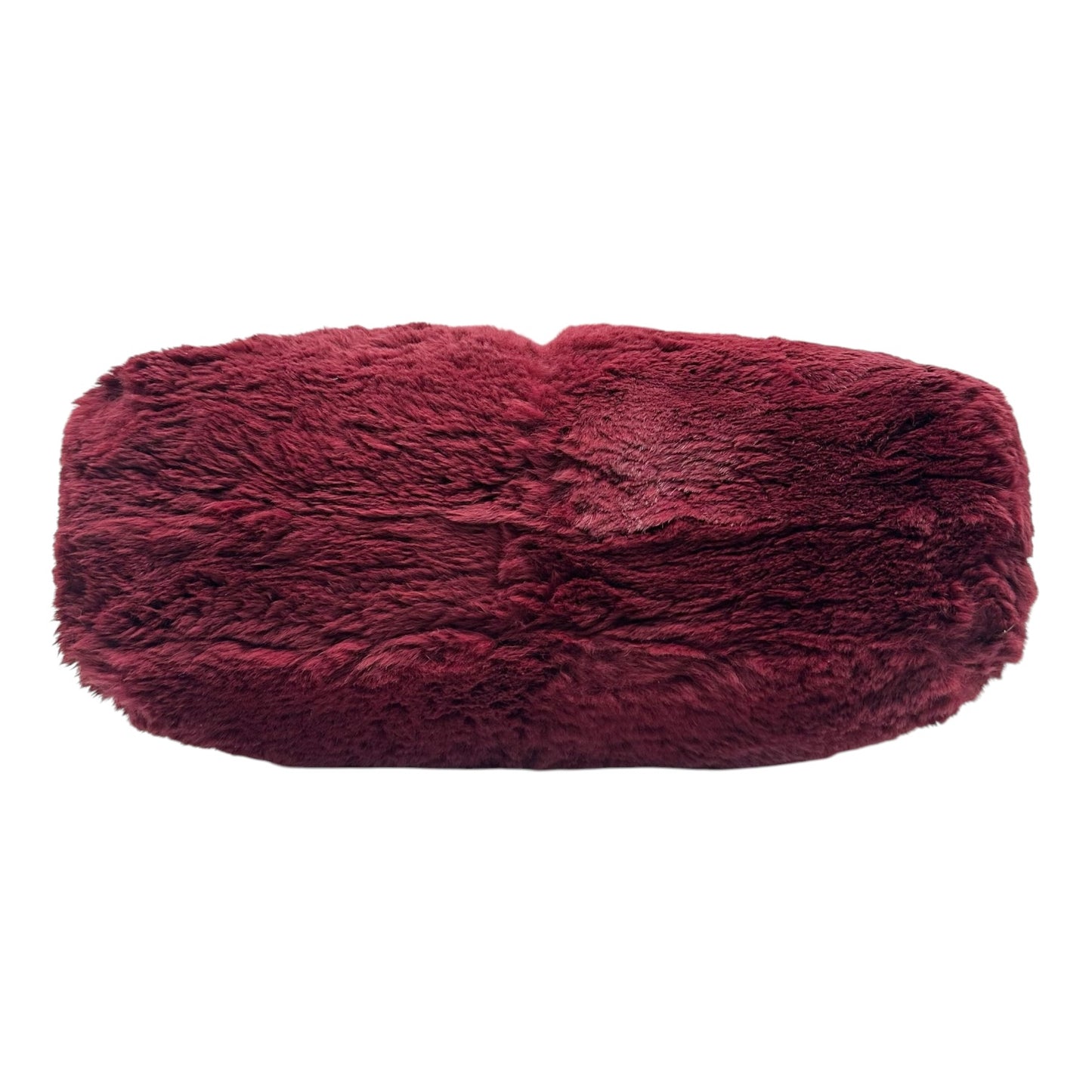 Chanel Burgundy Rabbit Fur Chain Strap Medium Shoulder Tote Bag 2000-03