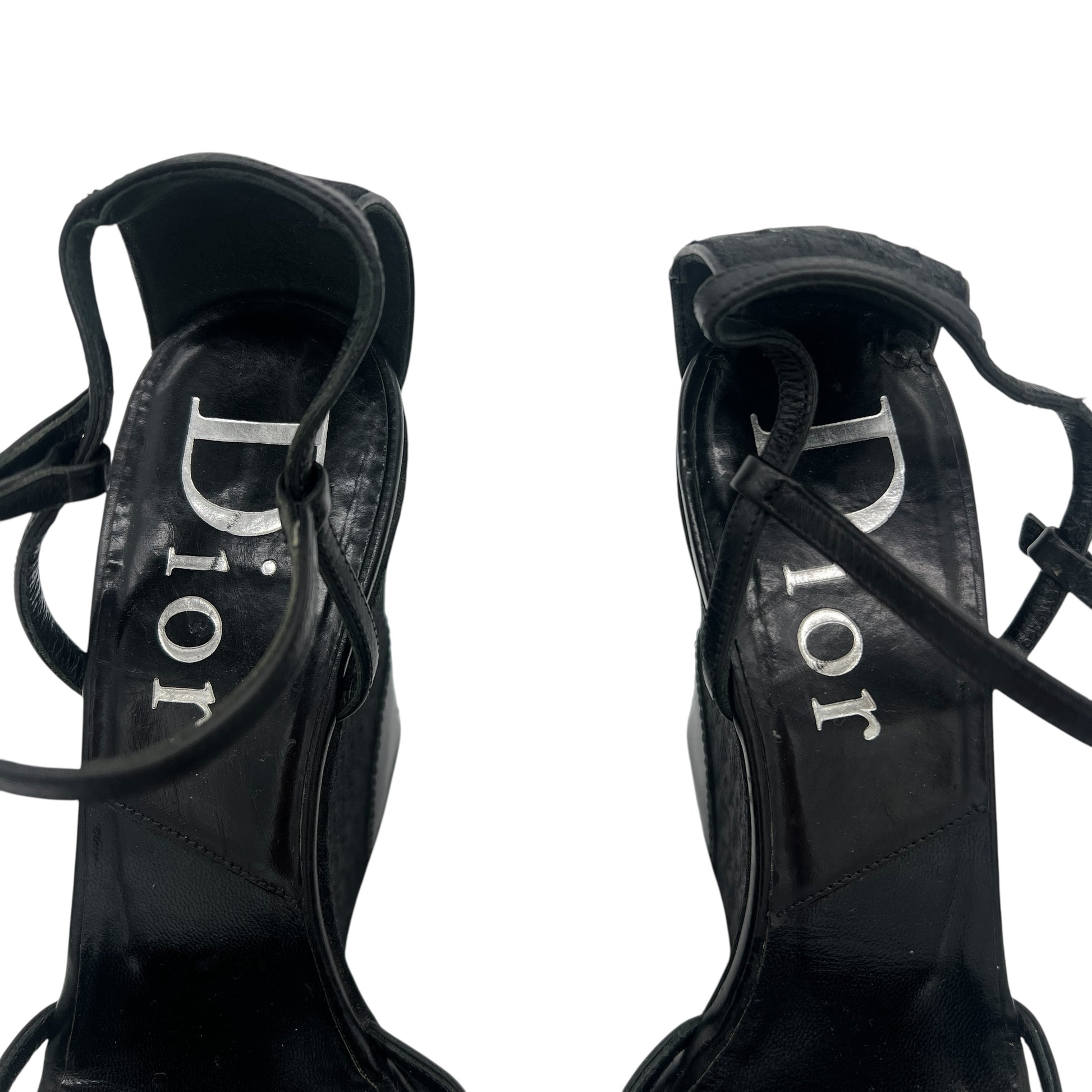 Christian Dior Black Monogram Wedge Sandals - Outfit Repeater