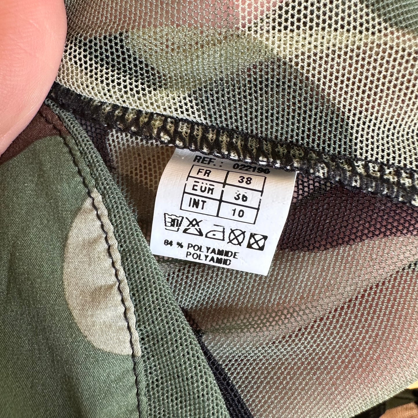 Christian Dior Camouflage Print Mesh Slip Mini Dress