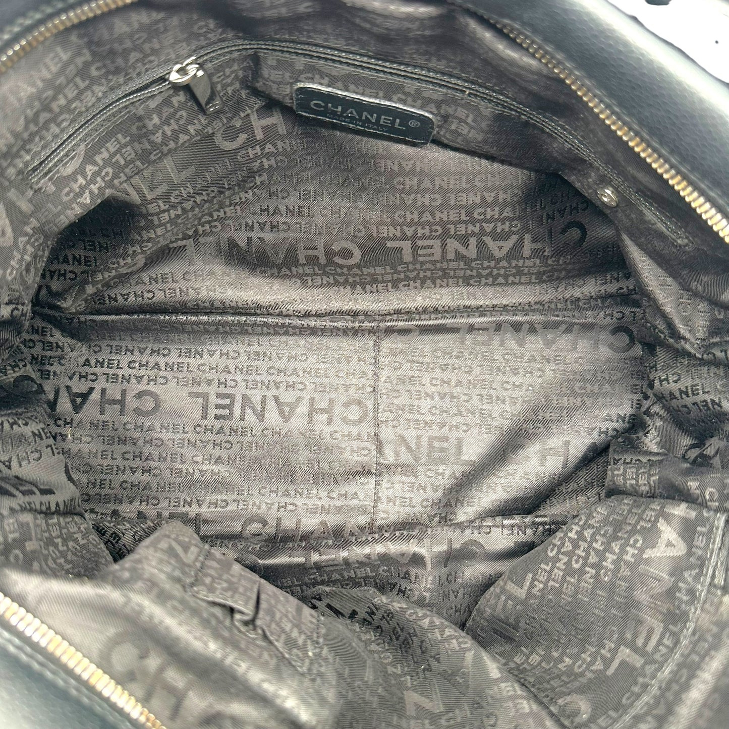 Chanel Black LAX Chocolate Bar Quilted Shoulder Tote Bag