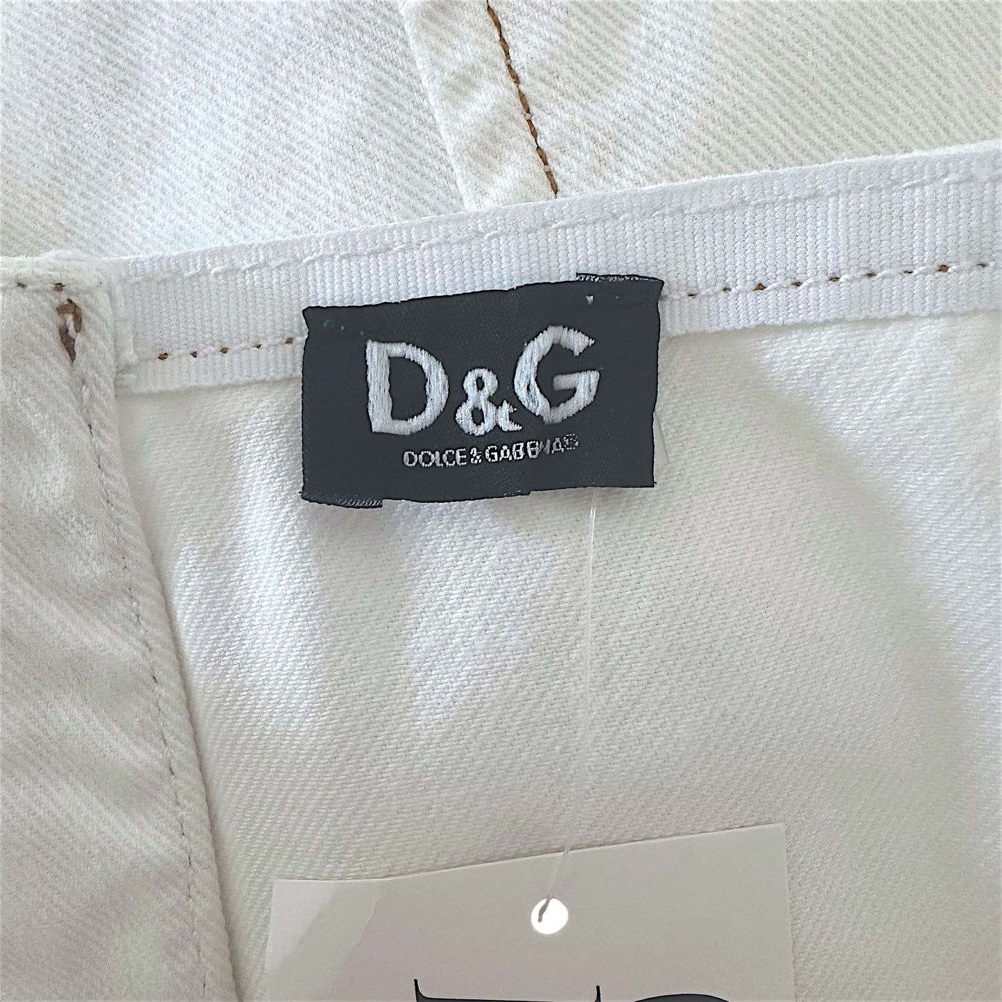 D&G Dolce & Gabbana White Lace Up Denim Dress