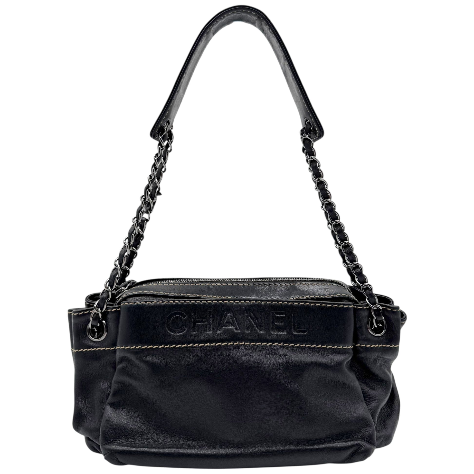 Chanel Black Lambskin LAX Accordion Shoulder Bag 2004-05 - Outfit Repeater