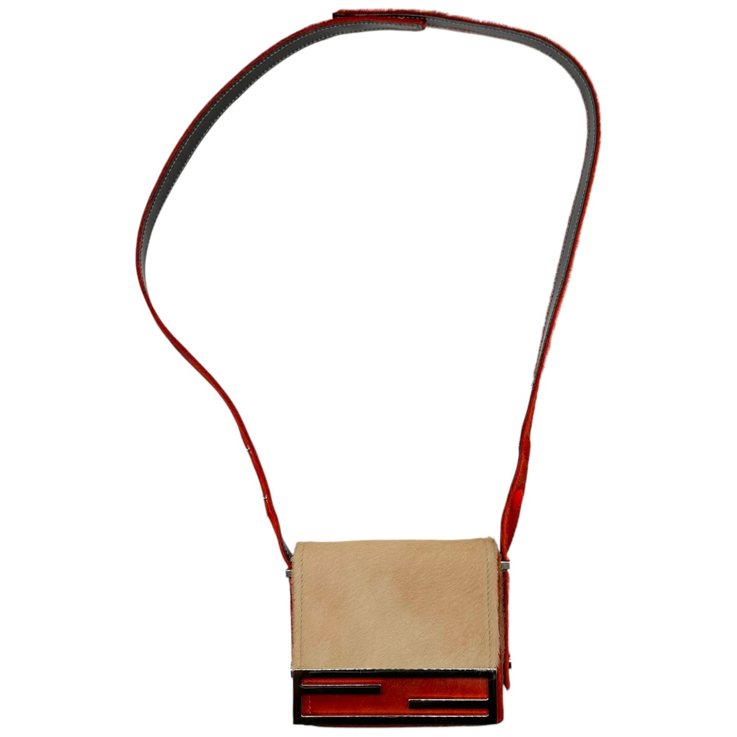 Fendi 2-Way Shoulder Bag Tan Burnt Orange Ponyhair