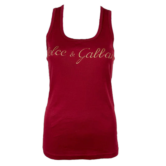 Dolce & Gabbana Pink & Gold Logo Tank - Outfit Repeater
