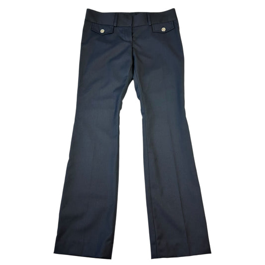 Dolce & Gabbana Gray Wool Low Rise Striped Slacks