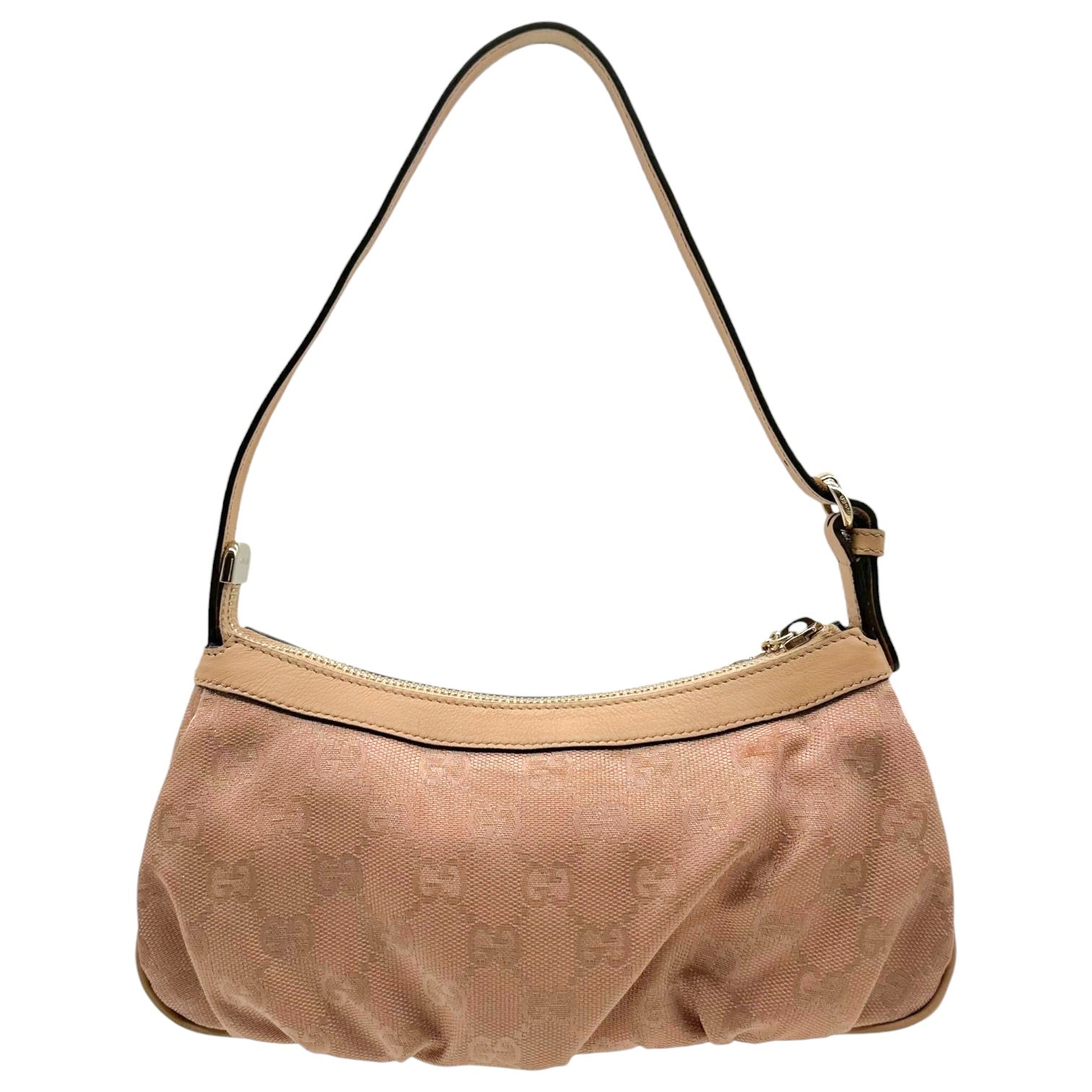 Gucci Light Pink Metallic Monogram Pochette Bag