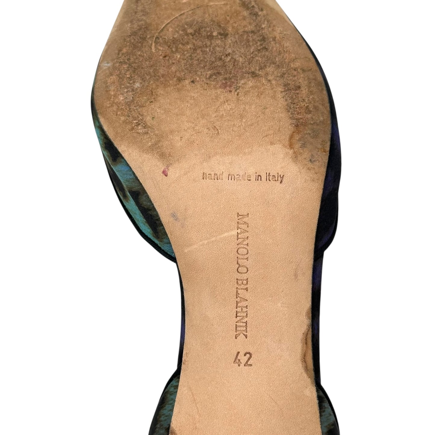 Manolo Blahnik Purple Leopard Print D'Orsay Kitten Heels