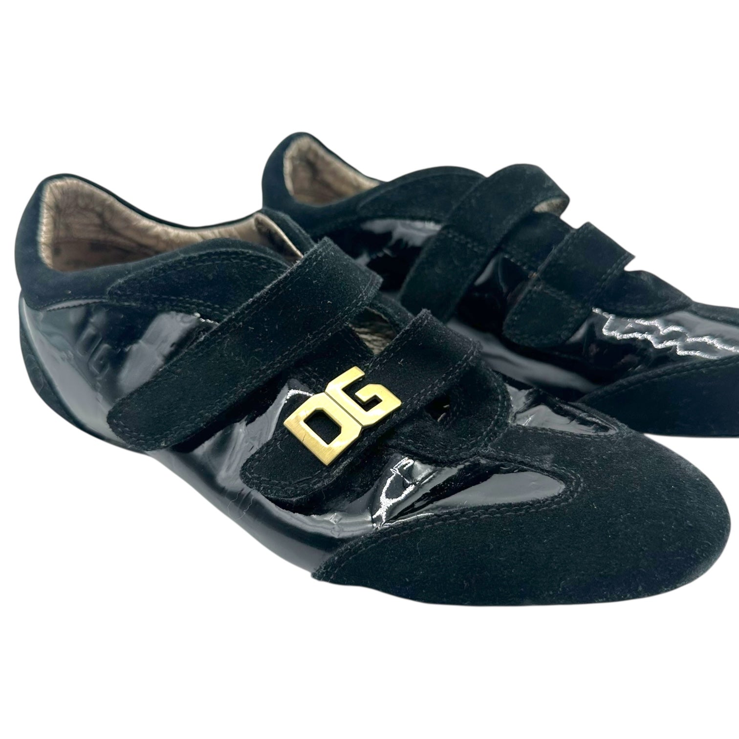 D&G Dolce & Gabbana Black Leather & Suede Low Profile Sneakers - Outfit Repeater