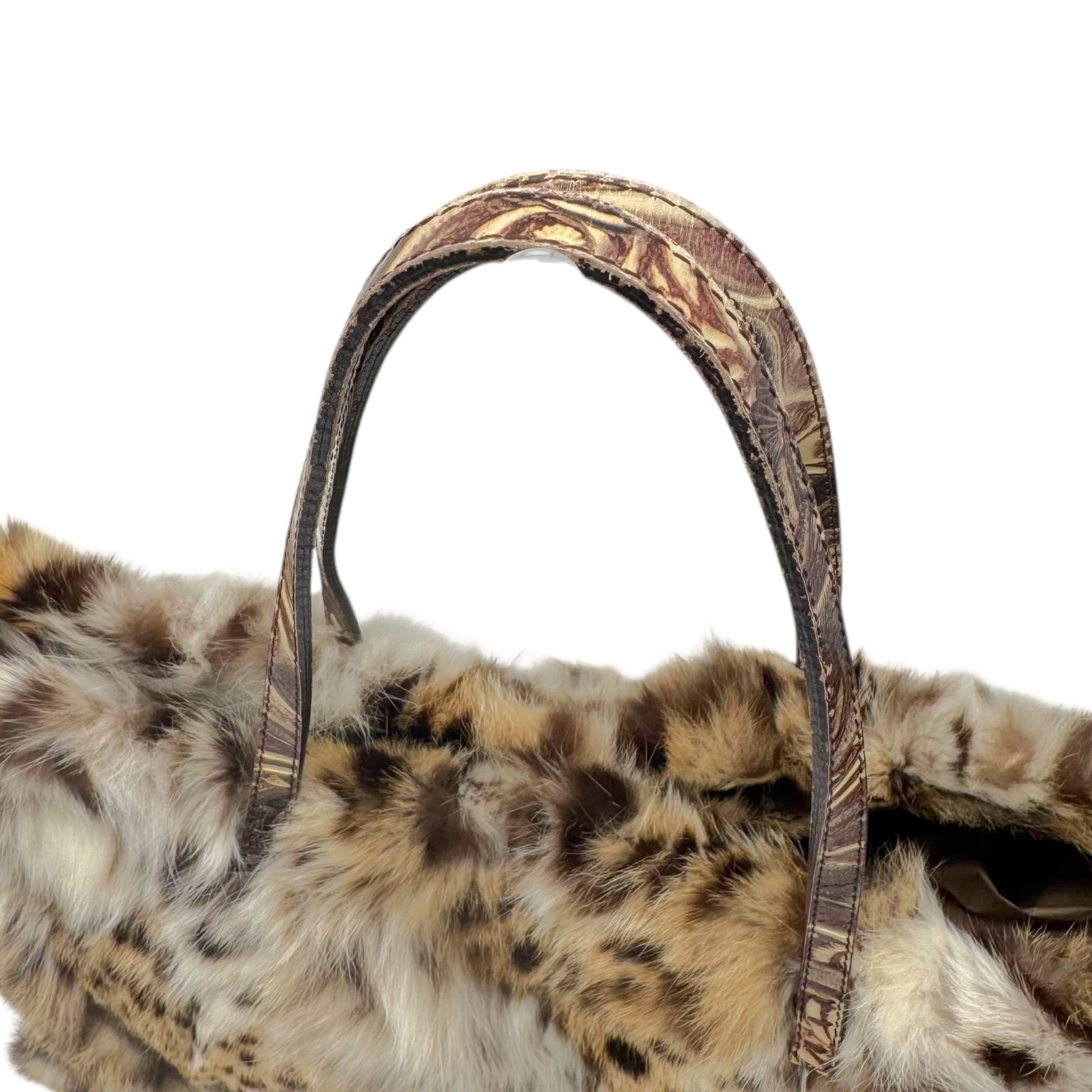 Fendi 'Lynx & Leopard' Patchwork Rabbit Fur Tote Bag - Outfit Repeater