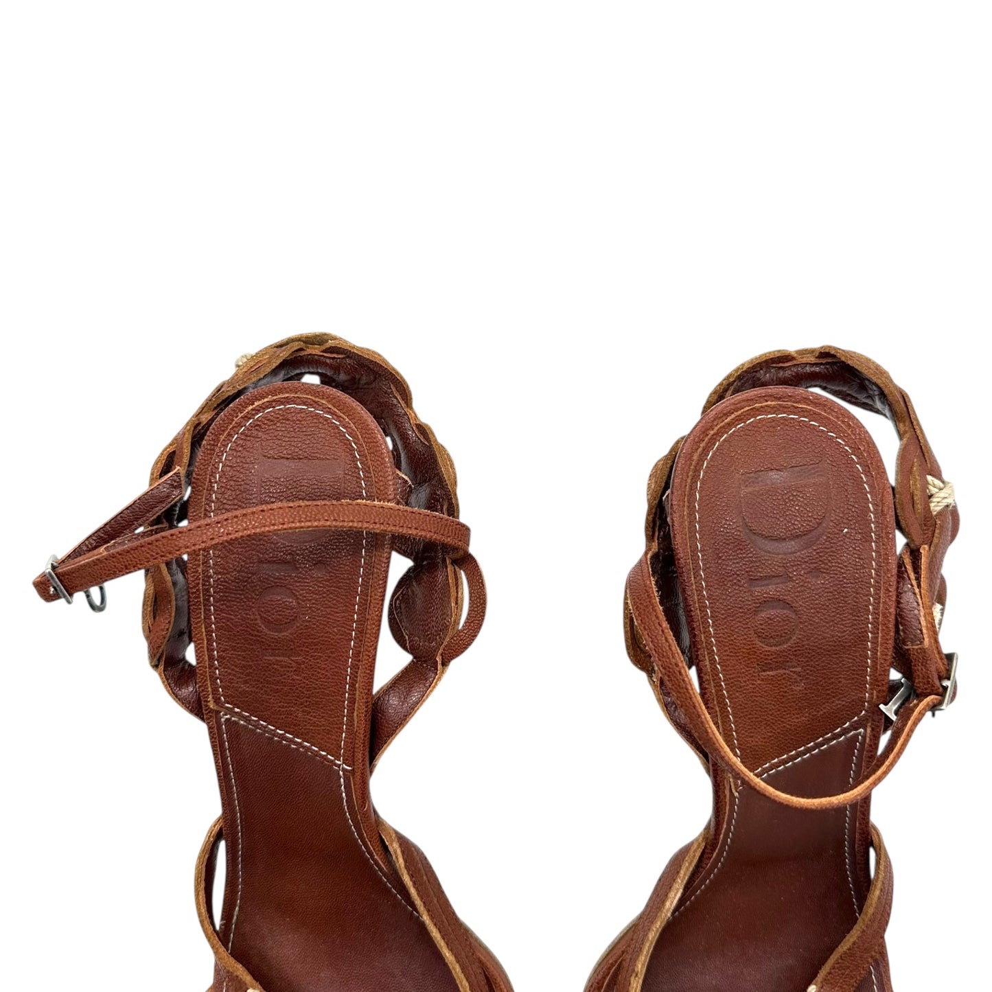 Christian Dior Brown Twine Sandal Heels
