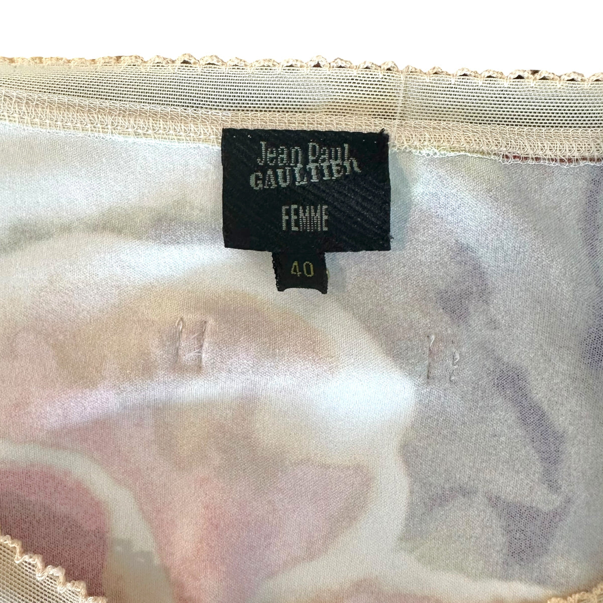 Jean Paul Gaultier S/S 2001 Multicolor Rose Print Logo Cardigan