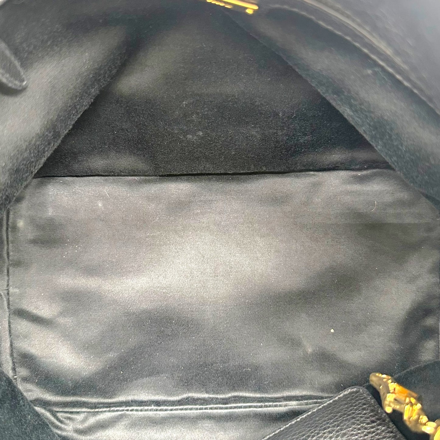 Miu Miu Black Gold Leather Top Handle Bag
