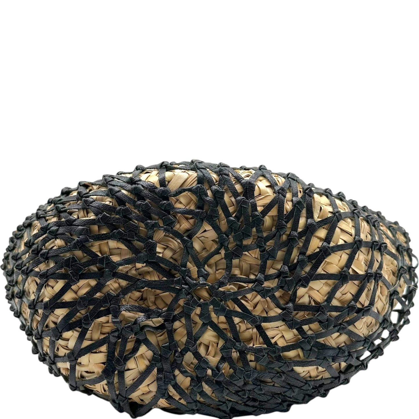 Dolce & Gabbana Raffia Black Leather Beach Handbag Tote