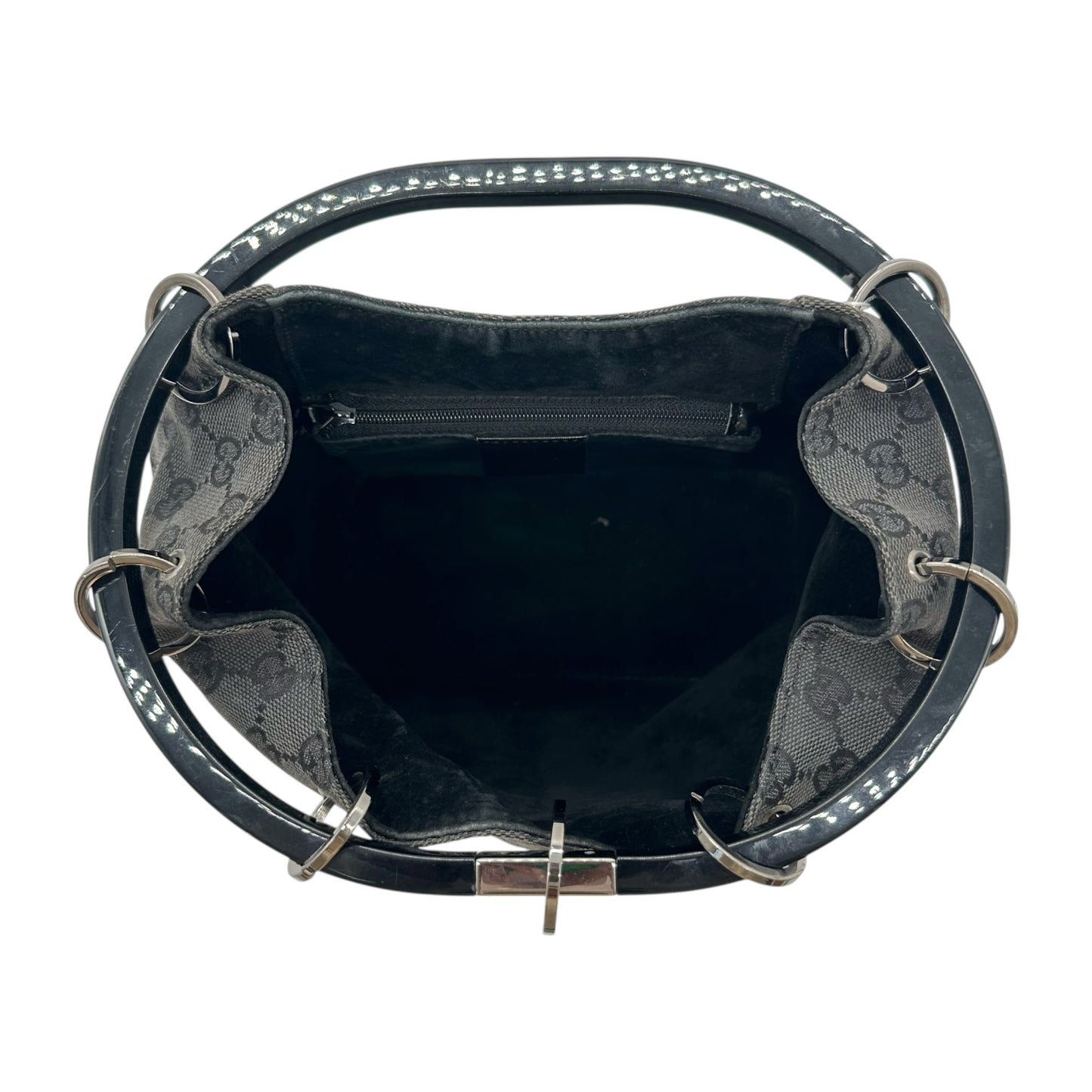 Gucci by Tom Ford Black Monogram Ring Bucket Bag
