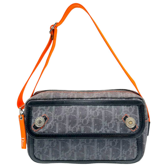 Christian Dior 'Flight' Denim Monogram & Orange Pochette Bag