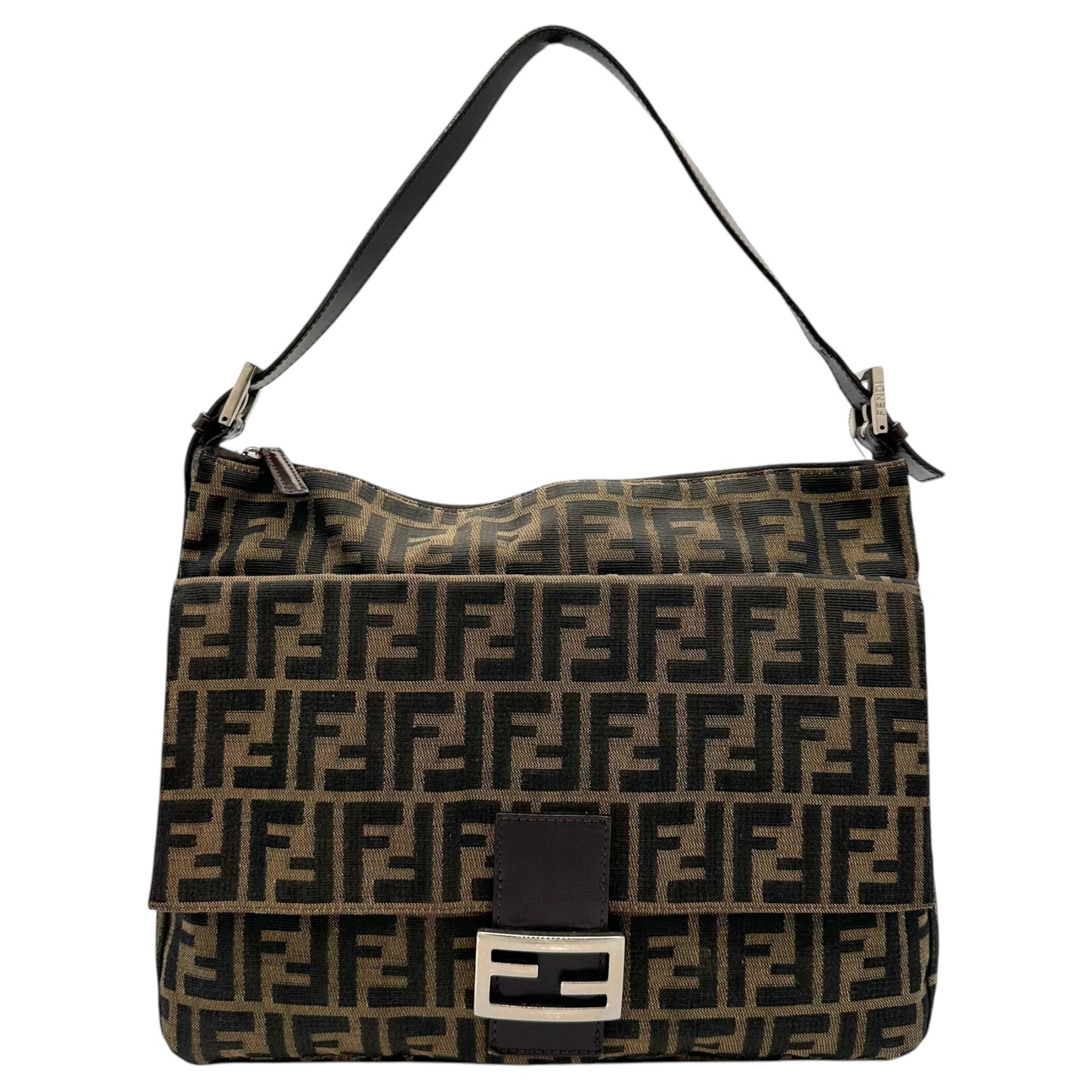 Fendi Brown Zucca Monogram XL Mama Baguette Bag - Outfit Repeater